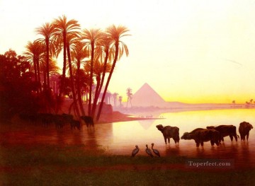 A lo largo del paisaje del Nilo Charles Theodore Frere Pinturas al óleo